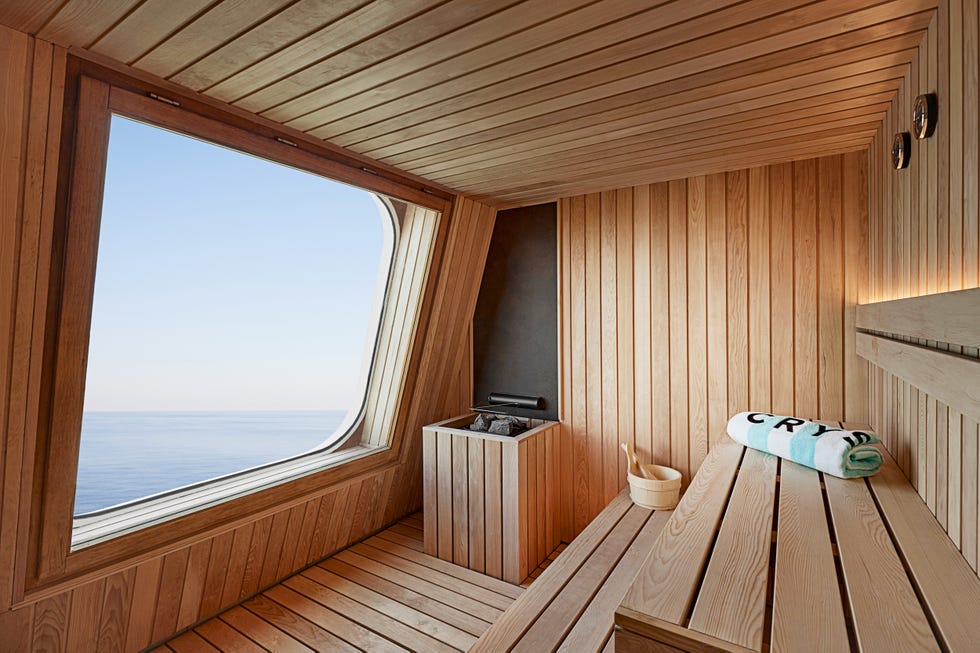 sauna in the spa of the crystal serenity cruise ship
