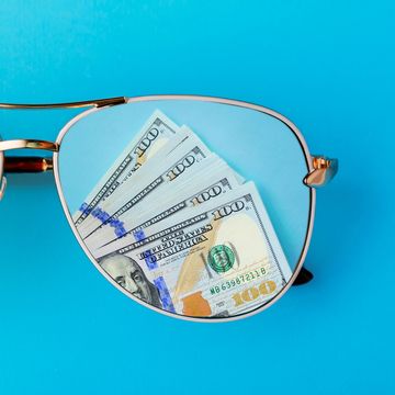 shades with reflected money