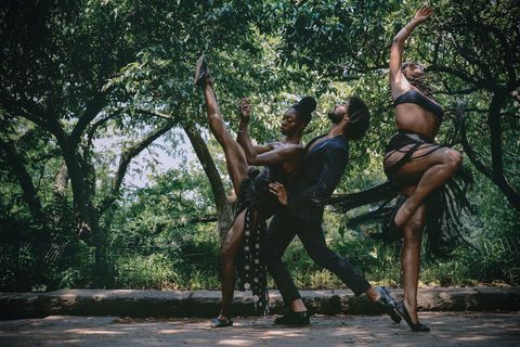 campbell, james gilmer, and samantha figgins, dancers with the alvin ailey american dance theater