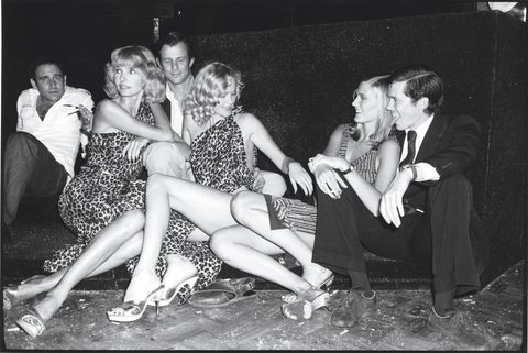 new york, ny   1978 peter beard and models at studio 54, c 1978 in new york city  photo by sonia moskowitzgetty images