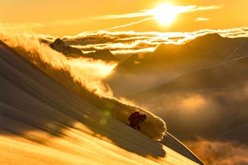 skiing in the alps