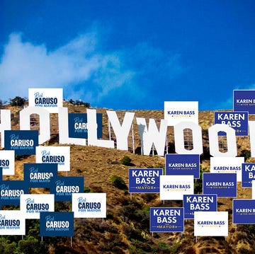 up close view of the hollywood sign in los angeles, ca