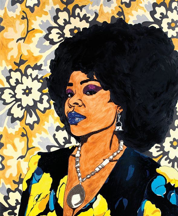 Mickalene thomas portrait of black woman