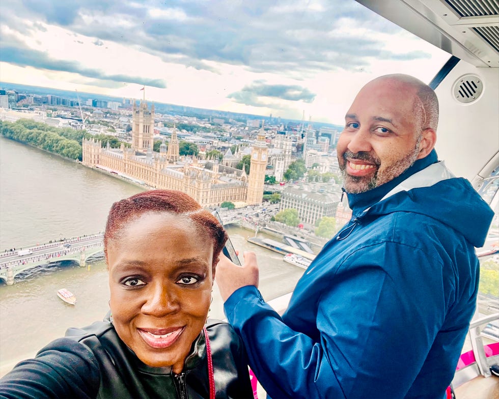 view from a high vantage point overlooking the river thames and the houses of parliament