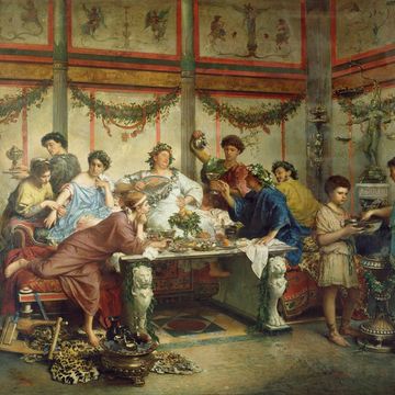 A Roman Feast (Saturnalia) by Robert Bompiani (1821-1908) Paul Getty museum