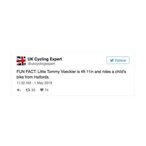 UKCyclingExpert's Twitter account.