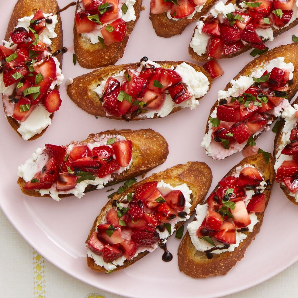tea party ideas strawberry and goat cheese crostini