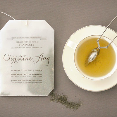 tea party ideas tea bag invitations