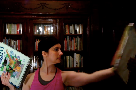 maria falgoust working out with books