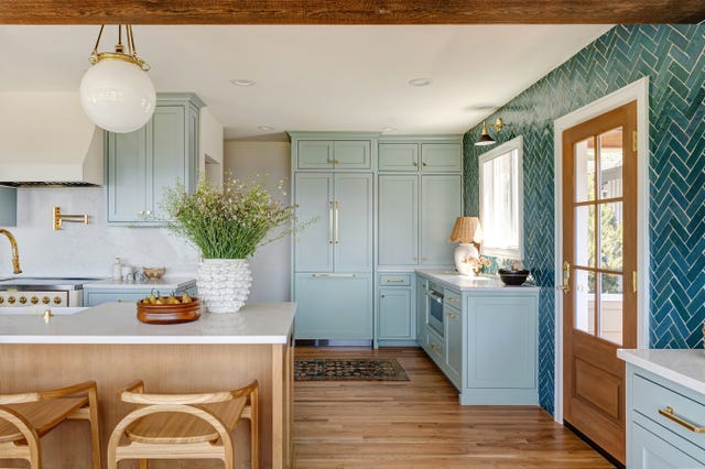 blue kitchen