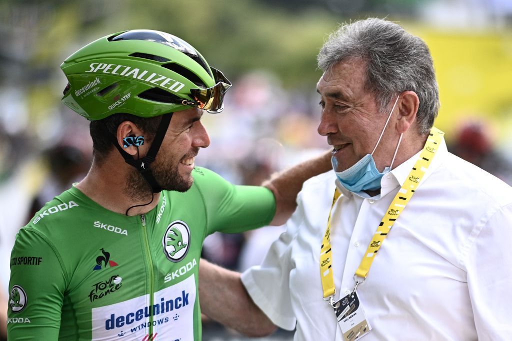 Mark Cavendish and Eddy Merckx, Stage 19 of the 2021 Tour de France 2021