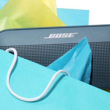 blue bose speaker in gift bag