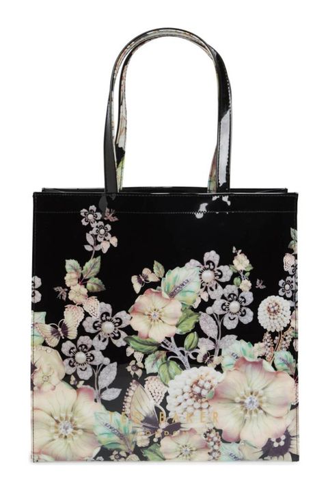 Handbag, Bag, Fashion accessory, Shoulder bag, Tote bag, Material property, Luggage and bags, Floral design, Flower, Blossom, 