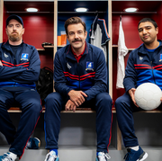 brendan hunt, jason sudeikis and nick mohammed in “ted lasso” season two, now streaming on apple tv