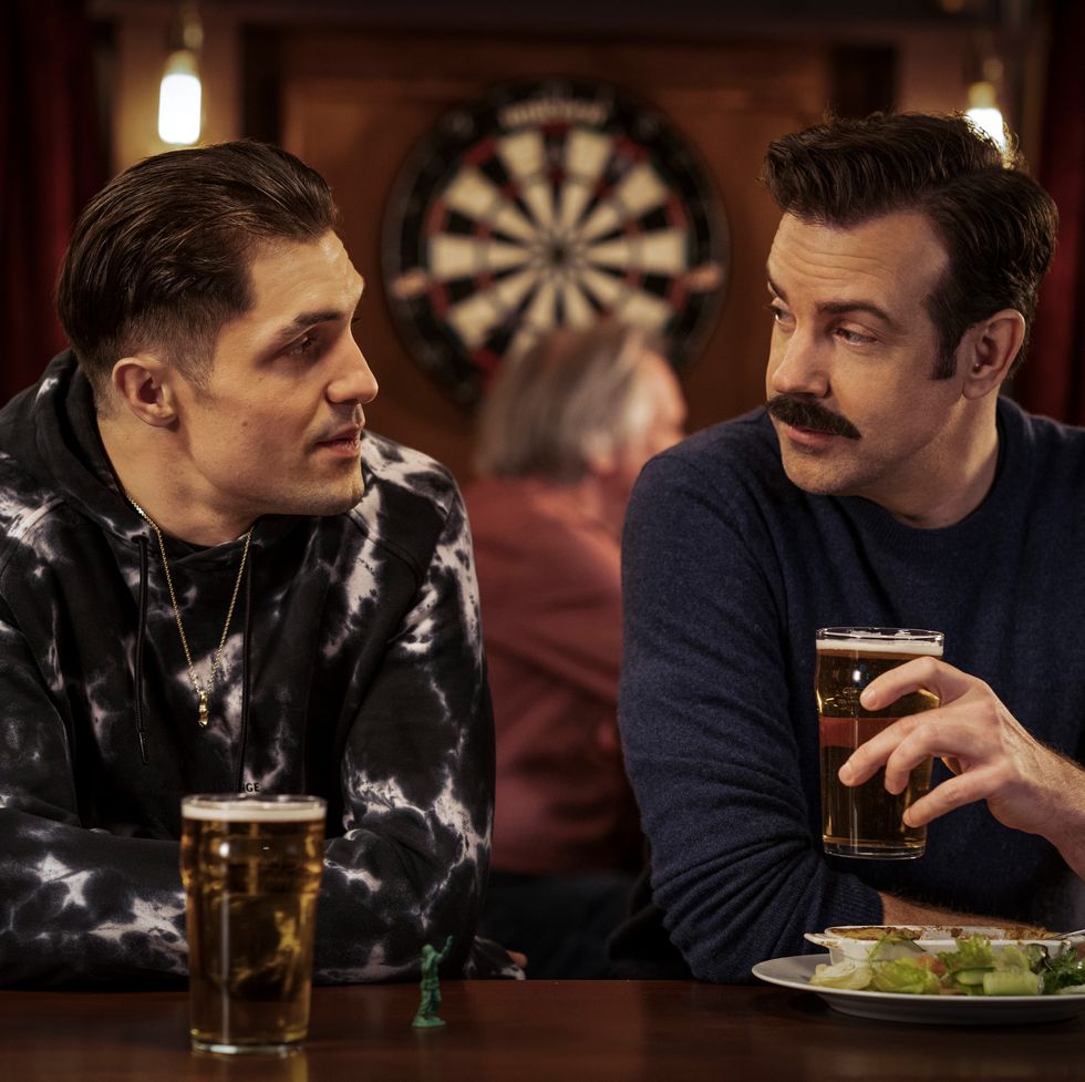 phil dunster and jason sudeikis in “ted lasso” season two, now streaming on apple tv