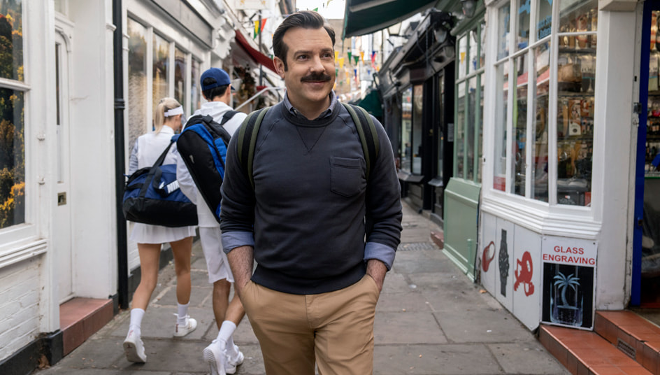 jason sudeikis in "ted lasso," now streaming on apple tv