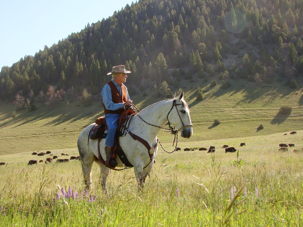 ted turner at his flying d ranch in montana