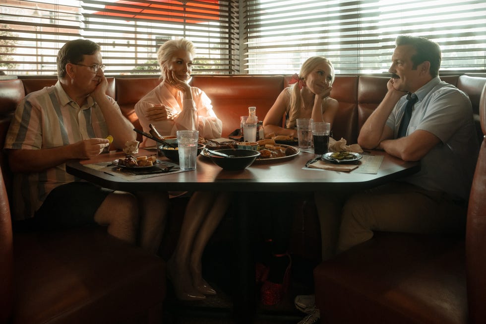 jeremy swift, hannah waddingham, juno temple, and jason sudeikis in season 4 of ted lasso