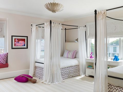 teenager bedroom with canopy bed