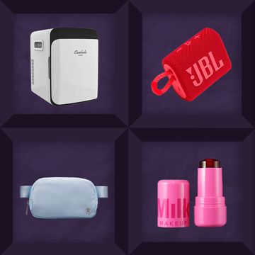 minifridge, jbl mini speaker, nike slide, milk makeup lip and cheek tint, everywhere bag