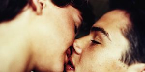teenage couple 16 18, kissing, close up