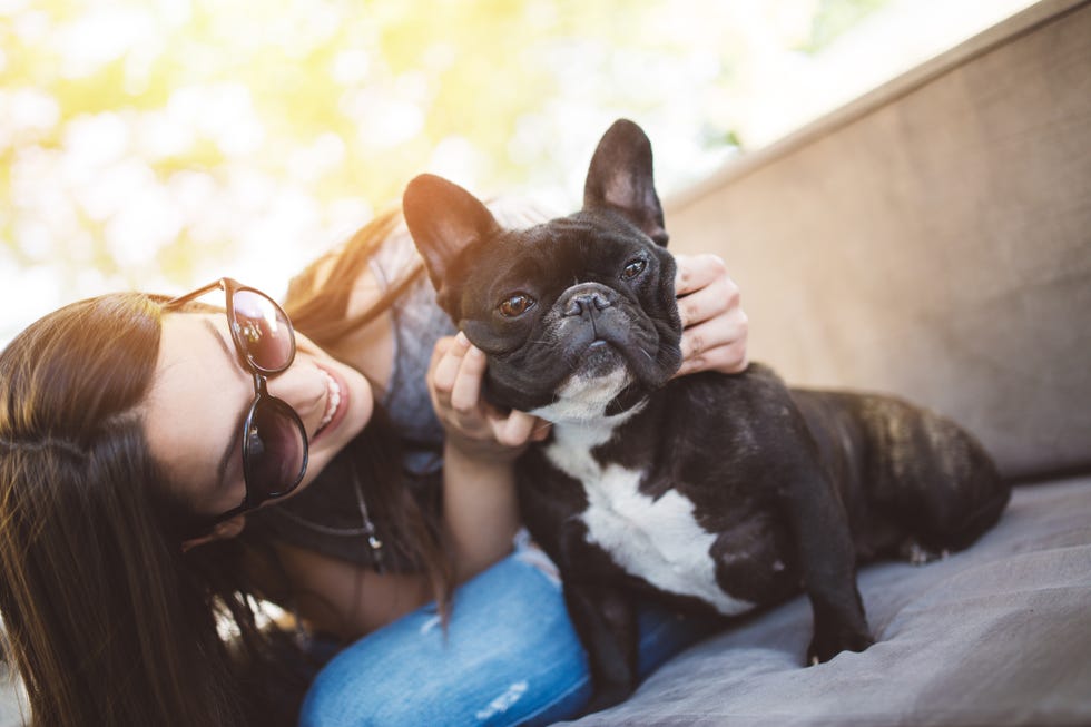 Teenage girl with dog