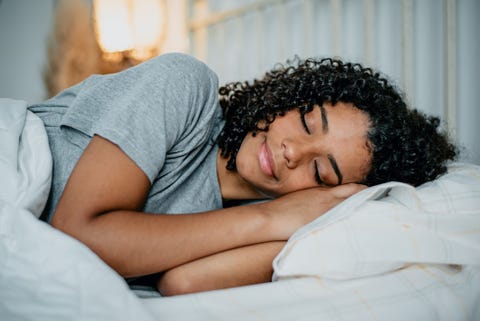 woman sleeping in bed