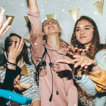 teenagers celebrating new years eve