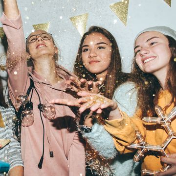 teenagers celebrating new years eve