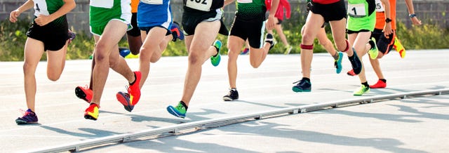 Teenegers running on a running track