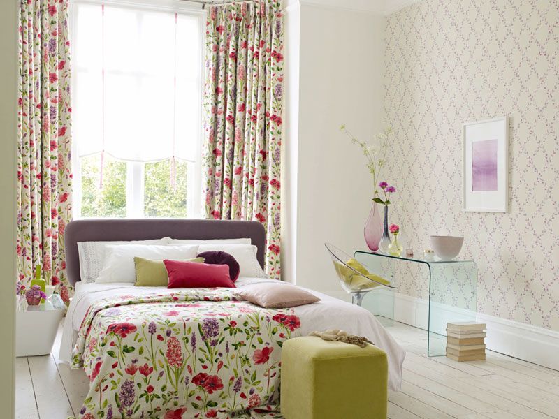 Curtain, Room, Interior design, Furniture, Pink, Bedroom, Product, Property, Wall, Window treatment, 