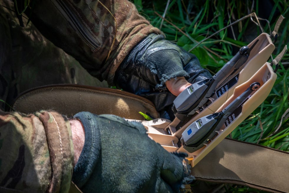 black hornet drones in a military case