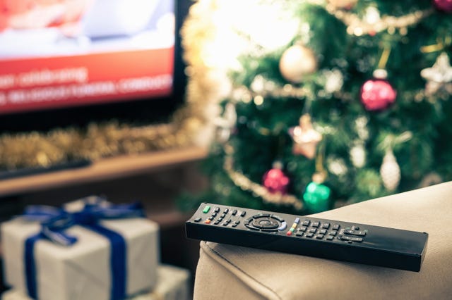 Television remote control, close up
