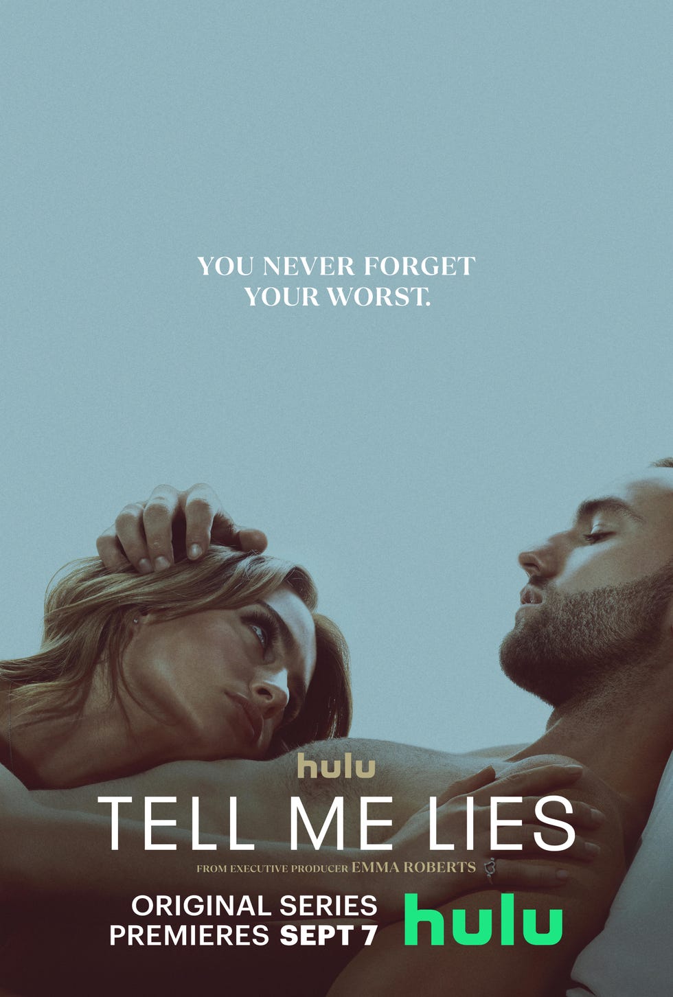 tell me lies    season 1    “tell me lies” follows a tumultuous but intoxicating relationship as it unfolds over the course of 8 years when lucy albright grace van patten and stephen demarco jackson white meet at college, they are at that formative age when seemingly mundane choices lead the way to irrevocable consequences although their relationship begins like any typical campus romance, they quickly fall into an addictive entanglement that will permanently alter not only their lives, but the lives of everyone around them lucy grace van patten and stephen jackson white, shown courtesy of hulu