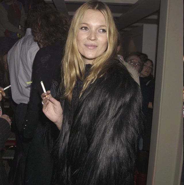 london november 12 british model kate moss attends the dazed and confused exhibition held at the tram galleries on arlington road on ovember 12, 2003 in london photo by dave benettgetty images 
