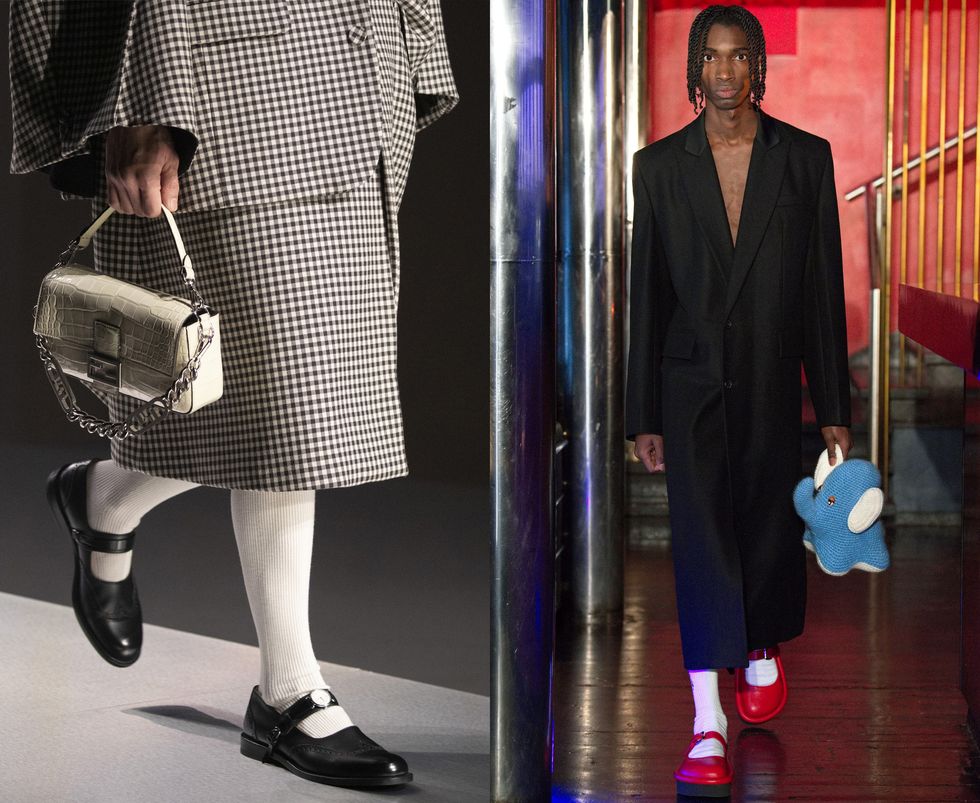 tendenze moda invernale, la fashion week milanese ha visto uomini con la gonna e gioielli diventare finalmente la nuova normalità, tra genderless e femminilità