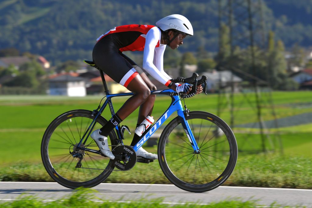 teniel campbell at the 91st uci road world championships 2018   women elite individual time trial