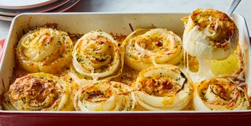 onions sliced in half topped with cheese