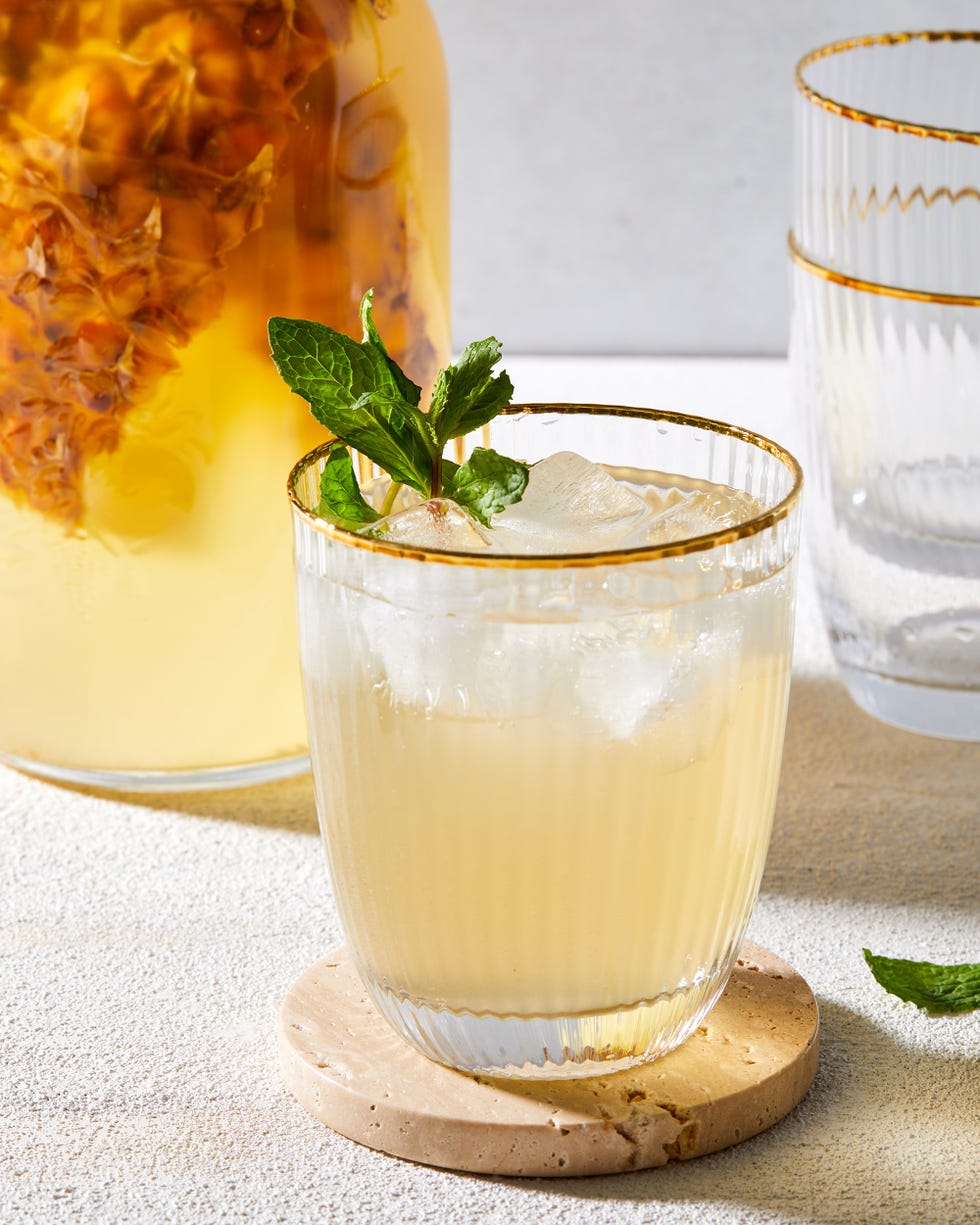 tepache in a glass and in a jar
