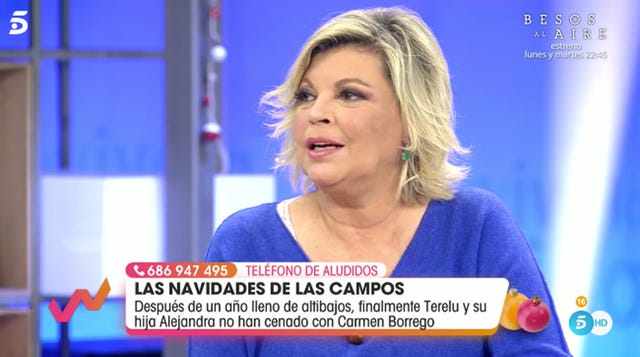 terelu campos explica el motivo por el que su hermana no ha cenado con ellas en nochenbuena