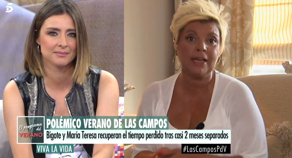 Terelu da la cara por su madre