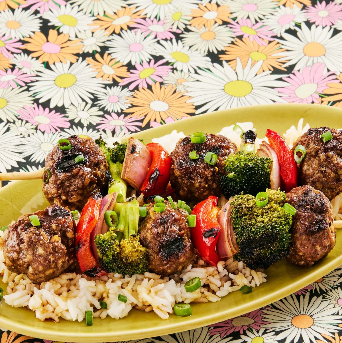 the pioneer woman's teriyaki meatball broccoli kebab recipe