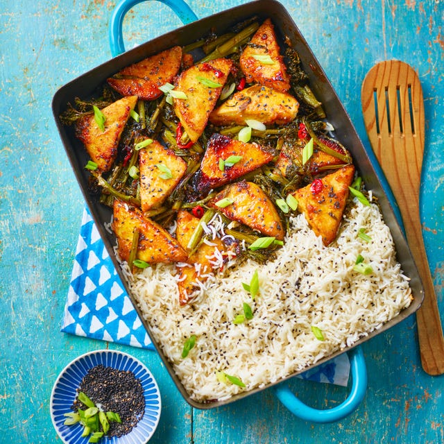 teriyaki tofu traybake