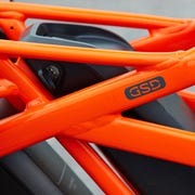 Bicycle part, Orange, Red, Bicycle frame, Vehicle, Bicycle wheel, Bicycle, Wheel, 