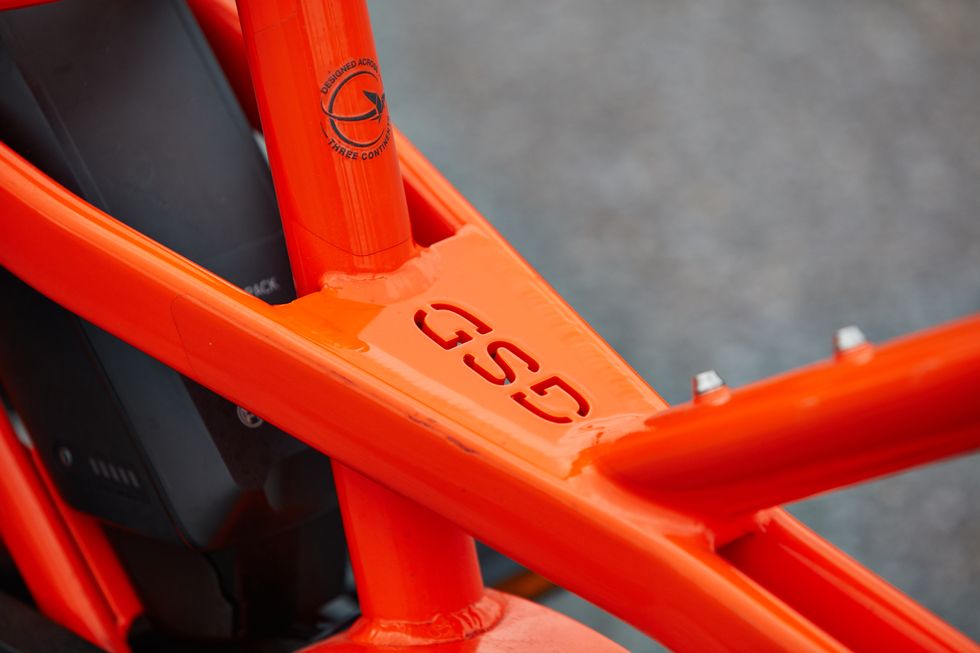 Bicycle part, Orange, Red, Vehicle, Bicycle frame, 
