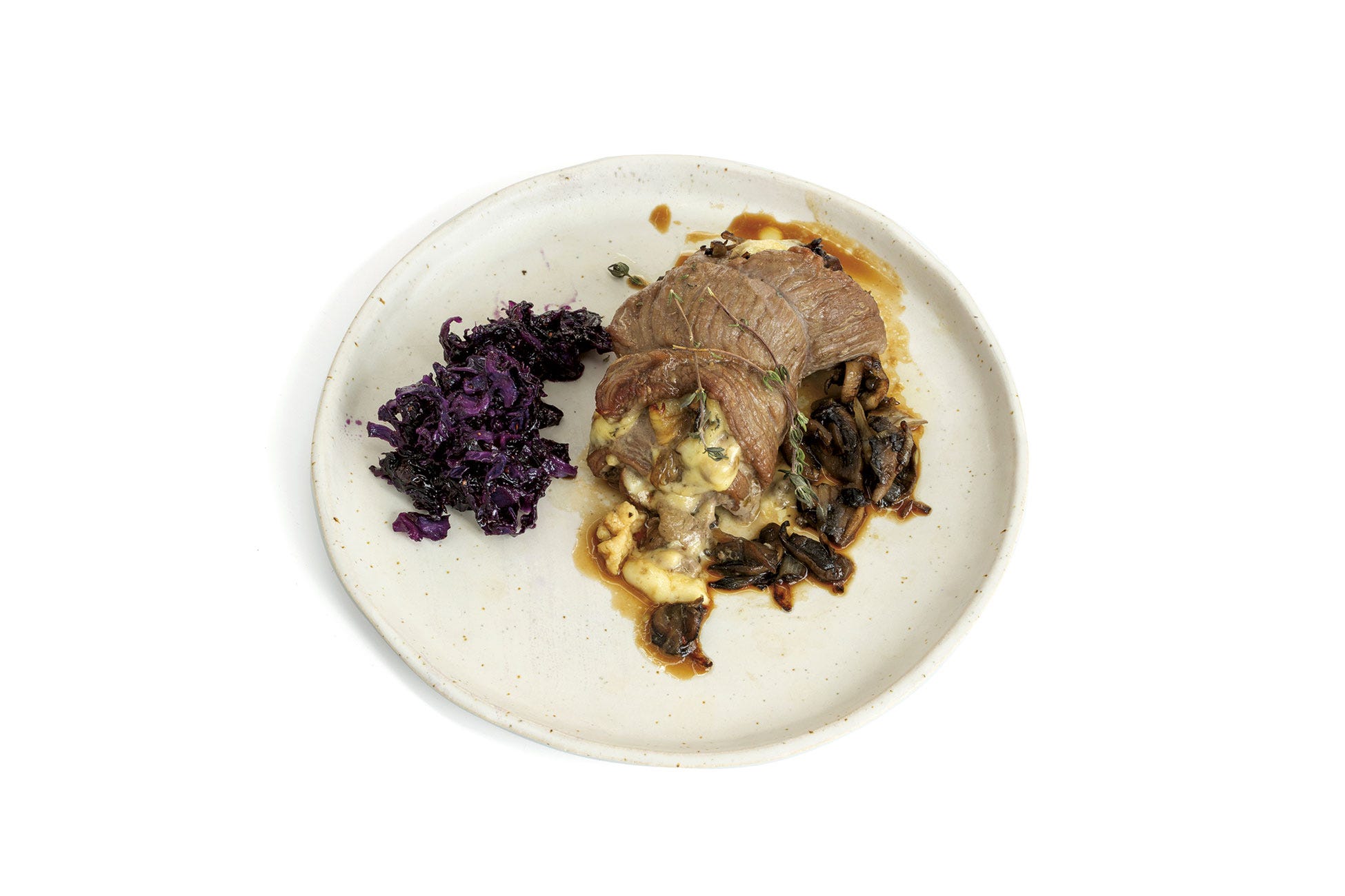 ternera rellena con lombarda