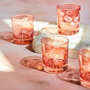 Best Easter Gifts for Adults - Glasses pink drinking classes with flowers on them