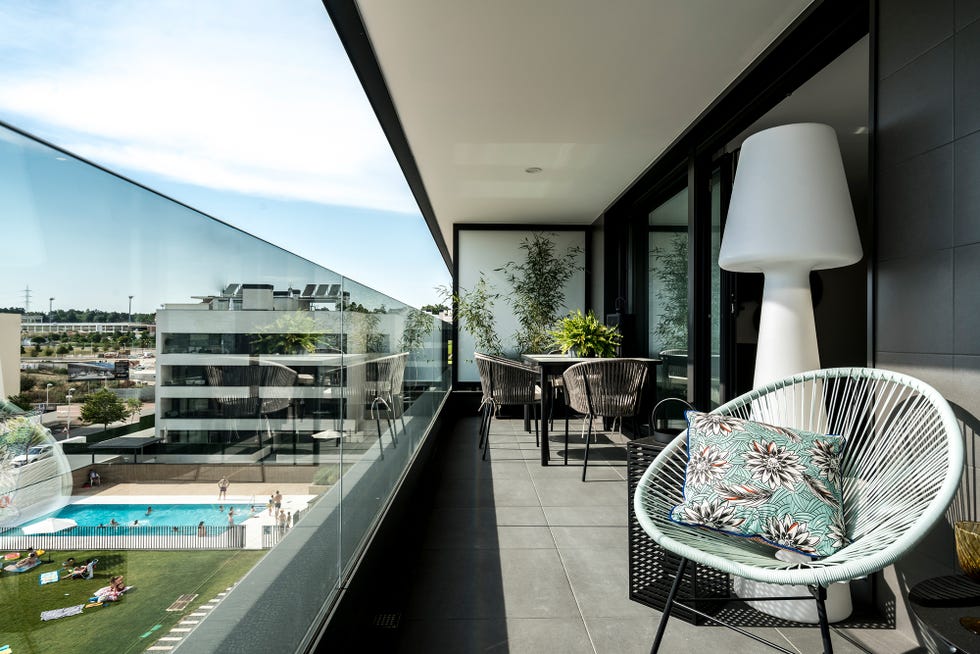 terraza decorada con fibras