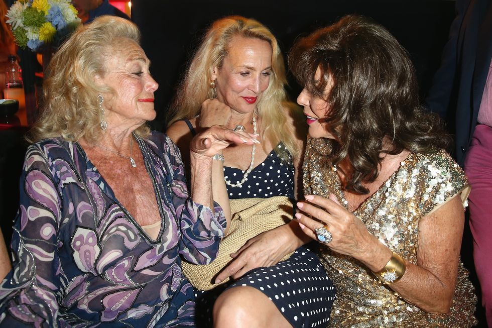 Terry Allen Kramer, Jerry Hall and Joan Collins. 