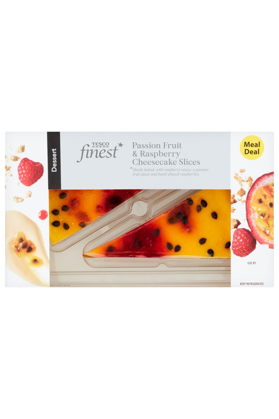 tesco finest passionfruit  raspberry cheesecake slices